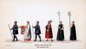Figurinos de teatro para peça de Shakespeares, Henrique VIII, século XIX de Unbekannt