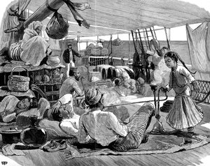 Terceira classe a bordo do Kilwa, Brindisi e Birmânia, 1886 de Unbekannt