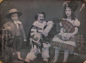 Três crianças em traje, década de 1850. de Unbekannt