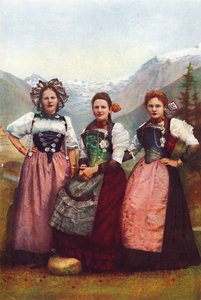 Três meninas suíças, 1912 de Unbekannt