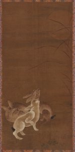 Três lebres olhando para a lua, 1368-1644. de Unbekannt