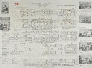 Planta do convés de primeira classe do Titanic, 1911 de Unbekannt