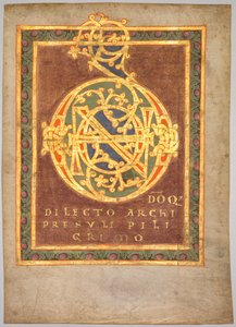 Página de título do abade Bernos Tonarius: D inicial [omino], c.1030. de Unbekannt