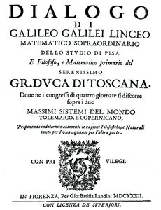 Página de rosto do Dialogo, de Galileo, 1632 de Unbekannt