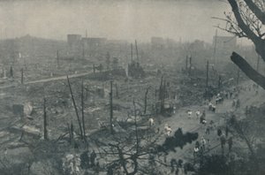 Planície fumegante de Tokyos de destroços e cinzas, c1935 de Unbekannt