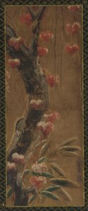 Árvore, videira de outono e neve, período Edo, 1615-1868. de Unbekannt