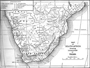 Mapa tribal da África do Sul, c1880 de Unbekannt