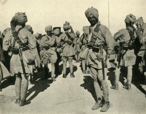 Tropas da Brigada Sirhind, Flandres, Primeira Guerra Mundial, 1914, c1920. de Unbekannt