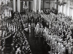 Czar Nicolau II na cerimônia de abertura da primeira Duma, São Petersburgo, Rússia, 1906 de Unbekannt