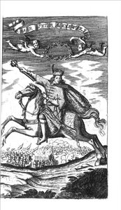 O czar Peter I Alexeyevich de Georg Adam Schleissing Derer beyden Czaaren em Reussland Iwan e Peter Alexewiz, 1693 de Unbekannt