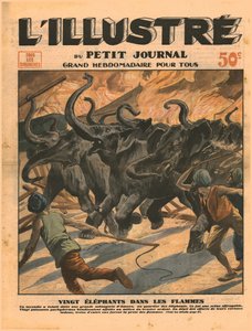 Vinte elefantes nas chamas, 1932. de Unbekannt