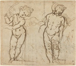 Dois Putti em pé [reto]. de Unbekannt
