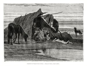 Tziganes acampando em Puszta, 1886 de Unbekannt