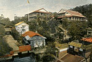 Um hotel A Kioto, hotel em Kyoto, 1900. de Unbekannt