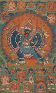 Vajrabhairava com seu consorte Vajravetali, século XVIII. de Unbekannt