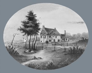 Vechte House em Gowannus, Brooklyn, Nova York, 1865. de Unbekannt