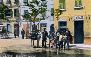Vendedores de vegetais, Gibraltar, 1945 de Unbekannt