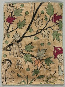 Fragmento de veludo, Khusrau vê Shirin tomando banho, 1550-99. de Unbekannt