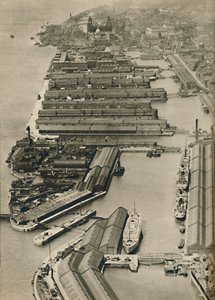 Os navios navegam de Liverpool para portos de todo o mundo, desde o rio Mersey, 1936 de Unbekannt