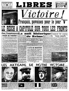 Vitória !, primeira página do jornal Libres, 9 de maio de 1945 de Unbekannt