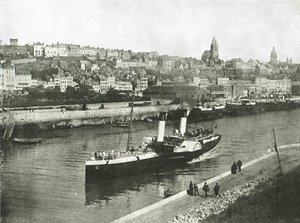 Vista do cais oeste, Boulogne, França, 1895. de Unbekannt