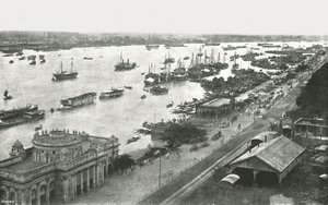Vista da ponte Hooghly, Calcutá, Índia, 1895. de Unbekannt