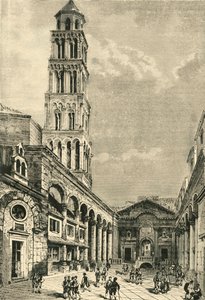 Vista em Spalatro, mostrando o Campanile e o peristilo do Palácio de Diocleciano, 1890. de Unbekannt