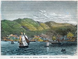 Vista de Charlotte Amalie, St Thomas, Índias Ocidentais, c1880 de Unbekannt