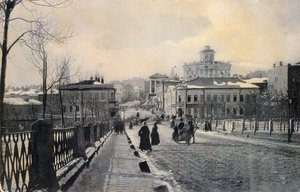 Vista da rua Znamenka no inverno, Moscou, Rússia, início do século XX de Unbekannt