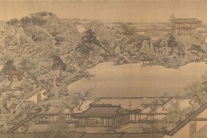 Vista de uma Villa Jardim, do século XVIII. de Unbekannt