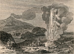 Vista de um gêiser, ou fonte quente, 7 de dezembro de 1833. de Unbekannt