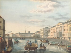 Vista do rio Fontanka em São Petersburgo, década de 1820 de Unbekannt