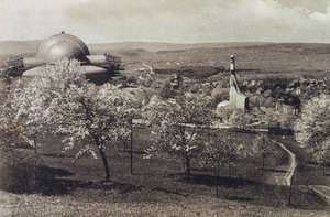 Vista da casa de Goetheanum e Aquecimento, Dornach, Suíça, 1914-1916 de Unbekannt