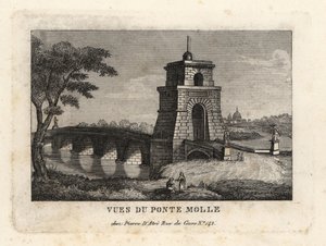 Vista da Ponte Milviana ou Ponte Mulviana, Ponte Molle, Roma de Unbekannt