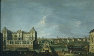 Vista do Nevsky Prospekt e do Palácio Anichkov, segunda metade do século XVIII. de Unbekannt