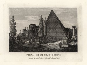 Vista da Pirâmide de Cestius, Piramide di Cajo Cestio, Roma de Unbekannt