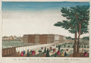 Vista do Palácio Real de Hampton Court, século XVIII. de Unbekannt