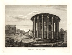 Vista do Templo de Vesta, Templo de Vesta, Roma de Unbekannt