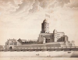 Vista do castelo de Vyborg, c. 1840 de Unbekannt