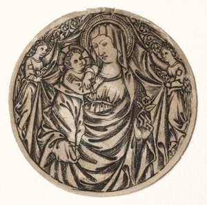 Virgem e Criança com Dois Anjos, anos 1400. de Unbekannt