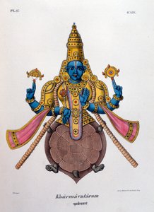 Vishnu, um dos deuses da trindade hindu trimurti, 1828 de Unbekannt