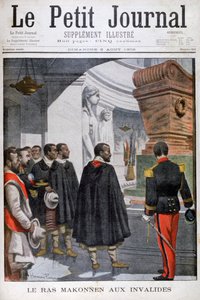 Visita de Ras Makonnen a Les Invalides em Paris, 1902 de Unbekannt
