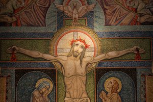Visita basílicaCrucificação mosaico de Antoine Molkenboer, Annecy, França de Unbekannt