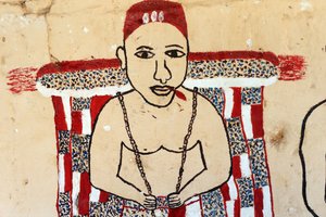 Pintura de parede de Voodoo num convento. Togoville, Togo de Unbekannt