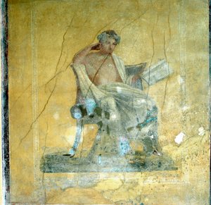 Fresco de parede, casa do Menander, Pompéia de Unbekannt