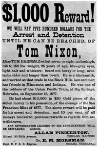 Cartaz de procurado para o fora da lei Tom Nixon, c1877 1954