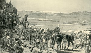 Observando a rota das forças afegãs da montanha Bab Wali, 1º de setembro de 1880, 1901. de Unbekannt
