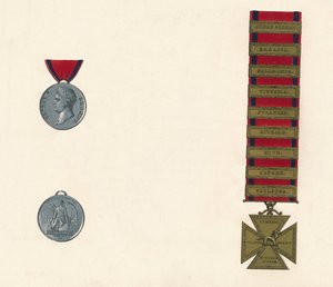 Medalha de serviço geral militar e de Waterloo 1793-1814, século c19 de Unbekannt
