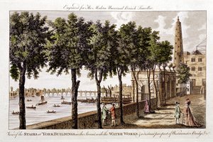 Sistema hidráulico nos edifícios de York, Strand, fornecendo água para o Tamisa em Londres, 1790 de Unbekannt
