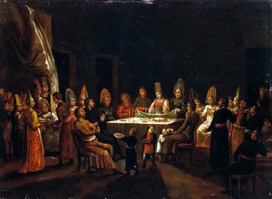 Casamento em uma casa de comerciantes, primeiro trimestre do século XIX. de Unbekannt